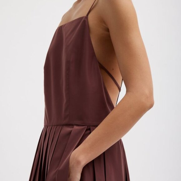 NWT Tibi Sporty Nylon Midi Dress in Cinnamon - Picture 3 of 8
